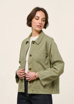 Veste légère en coton bio | vert 