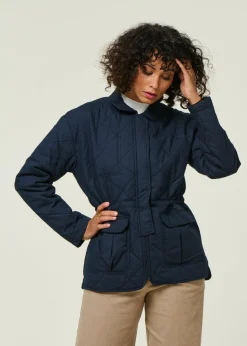 Veste matelassée en coton bio et matière recyclée | marine 