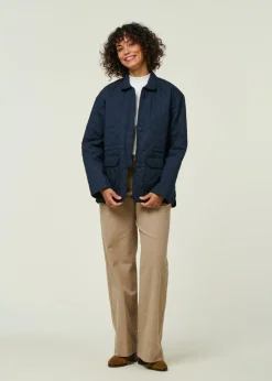 Veste matelassée en coton bio et matière recyclée | marine 