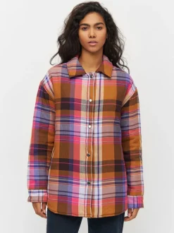 Veste matelassée en coton bio et matière recyclée | carreaux "overshirt multi check"