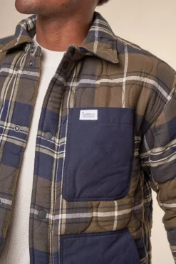 Veste matelassée en coton bio et matière recyclée | carreaux 