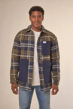 Veste matelassée en coton bio et matière recyclée | carreaux 