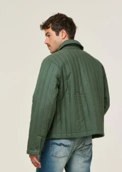 Veste matelassée en coton bio | vert "dark eucaliptus roc jacket - green"