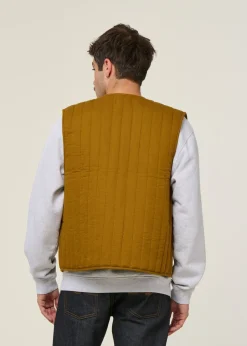 Veste matelassée sans manches en coton bio | camel 