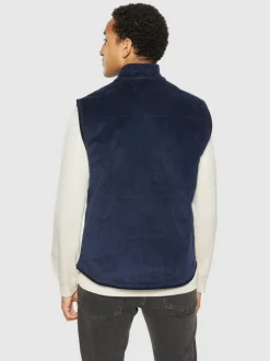 Veste sans manches en coton bio et matière recyclée | marine 