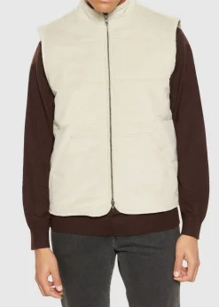 Veste sans manches en coton bio et matière recyclée | écru "11-wales corduroy vest light feather gray"