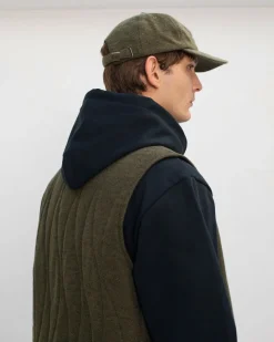 Veste sans manches matelassée flanelle en coton bio | vert 