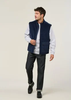 Veste sans manche velours en coton bio et matière recyclée | marine "organic cotton corduroy vest - night sky"