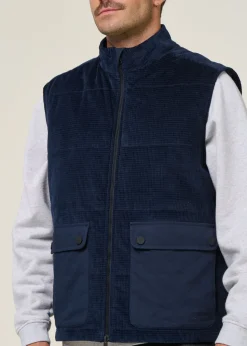 Veste sans manche velours en coton bio et matière recyclée | marine "organic cotton corduroy vest - night sky"
