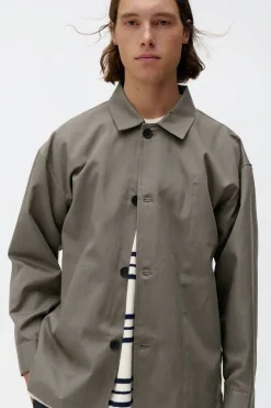 Veste style workwear en coton bio | oversized work jacket wr - olive
