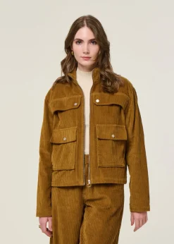Veste velours en coton bio | camel 