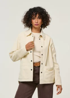 Veste velours en coton bio | écru "corduroy overshirt - egret"