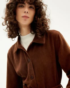 Veste velours en coton bio | marron "chocolate corduroy taylor jacket"