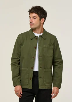 Veste workwear kaki en coton bio | vert 