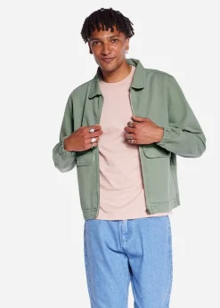 Veste zippée en coton bio | vert "bethel sage green"